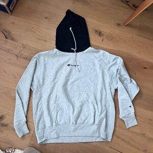 Champion Light Gray and Black Men's Hoodie XL